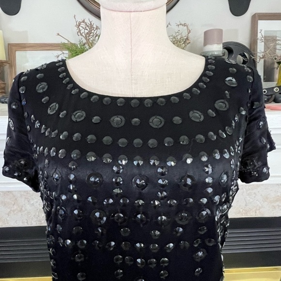 French Connection Black Sheath Embellished Mini Dress - Picture 6 of 14